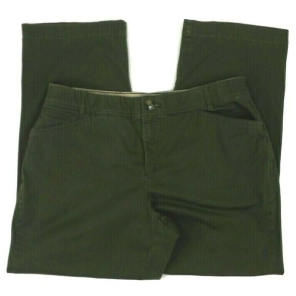 Christopher Banks Green Comfort Waist Stretch Straight Leg Casual Pant Women 16S - Picture 3 of 13